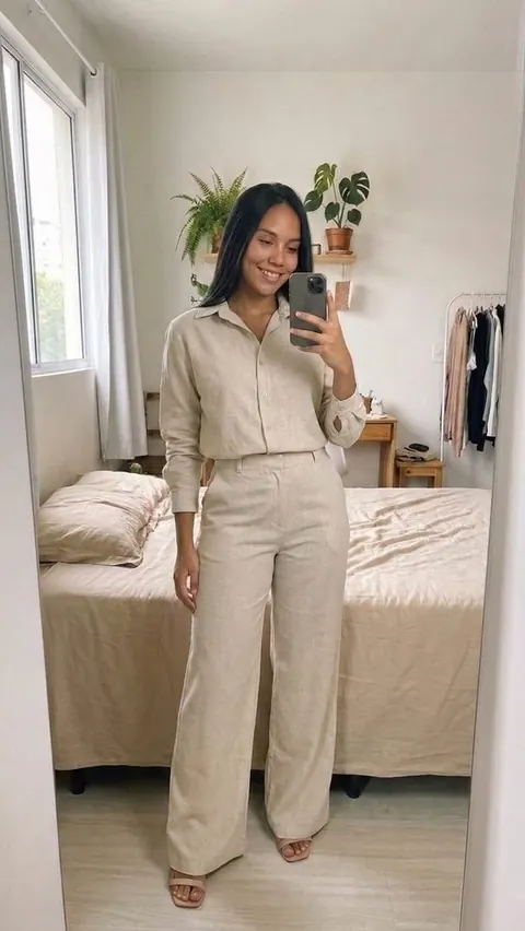 Conjunto alfaiataria de linho bege - foto 1