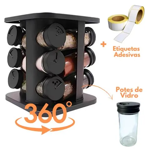 Porta-temperos giratório 12 potes - foto 1