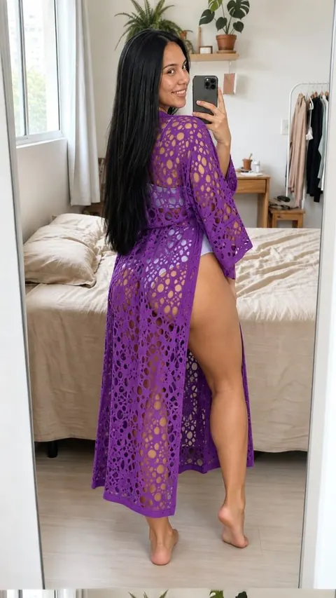 Saída de praia kimono de bico - foto 2