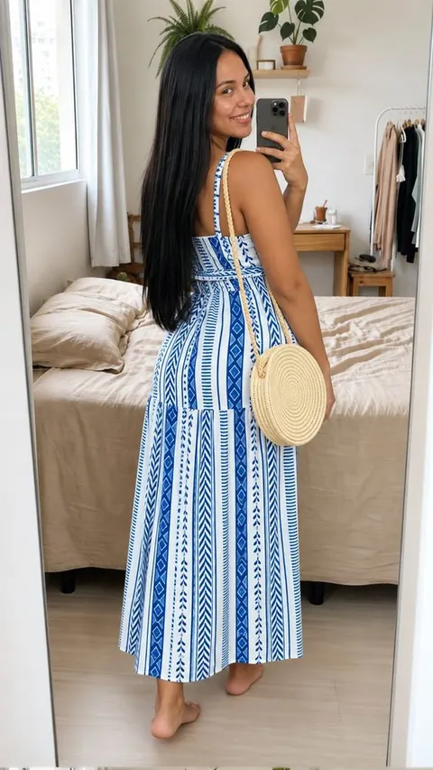 Vestido boho longo estampado - foto 2